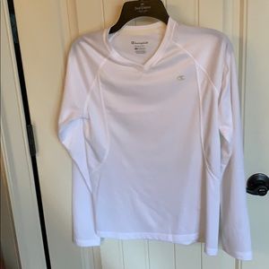 White small champion wet dry long sleeve